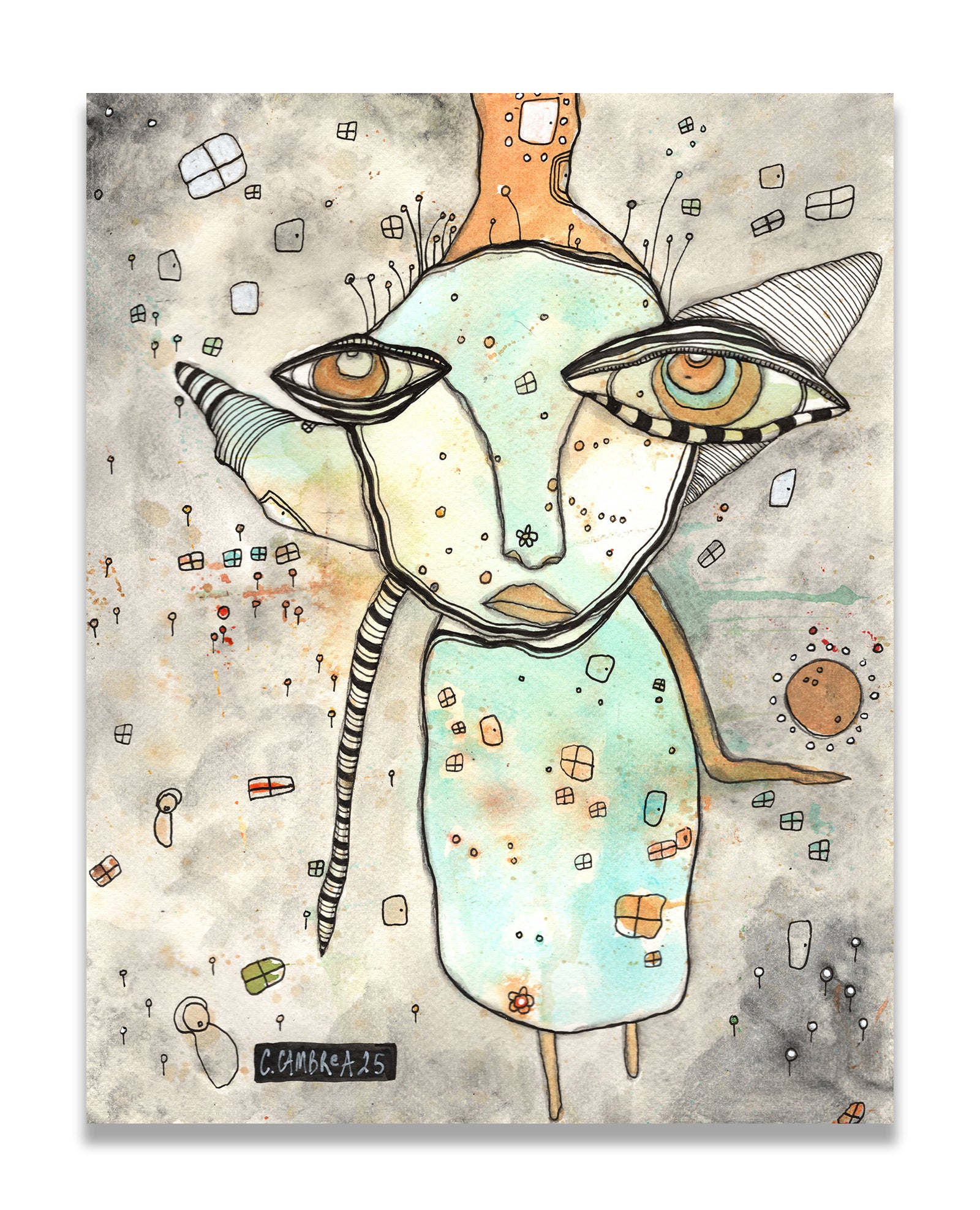 "Here for You" Original Mixed Media art on Watercolor Paper