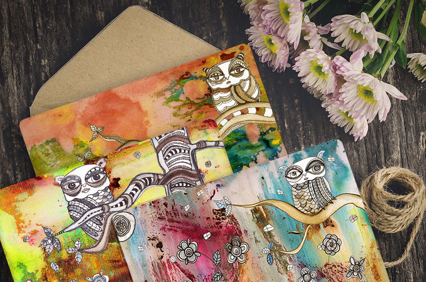 Note Card Collection 3 'Surreal Owls'