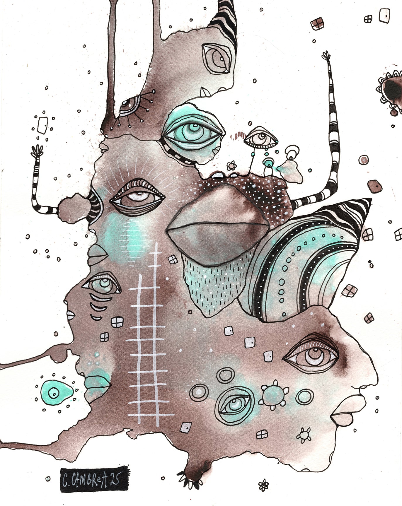 "Pieced Together" Original Mixed Media art on Watercolor Paper