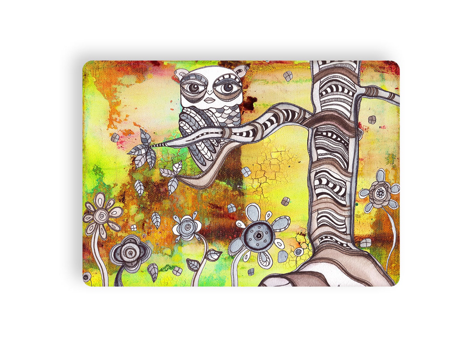 'Surreal Owl III' oversized note card