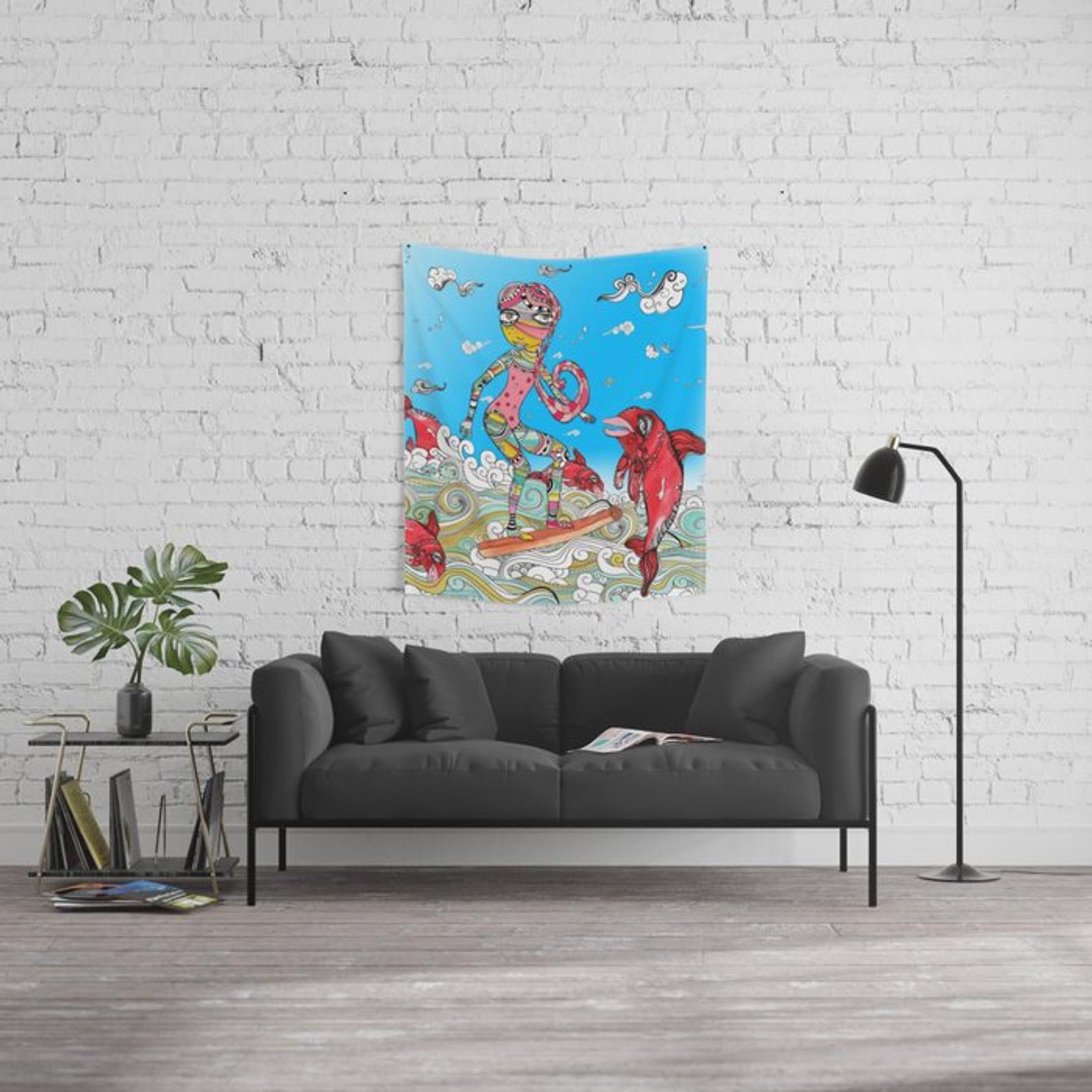 Wall Art Tapestry 'Surfer Girl'