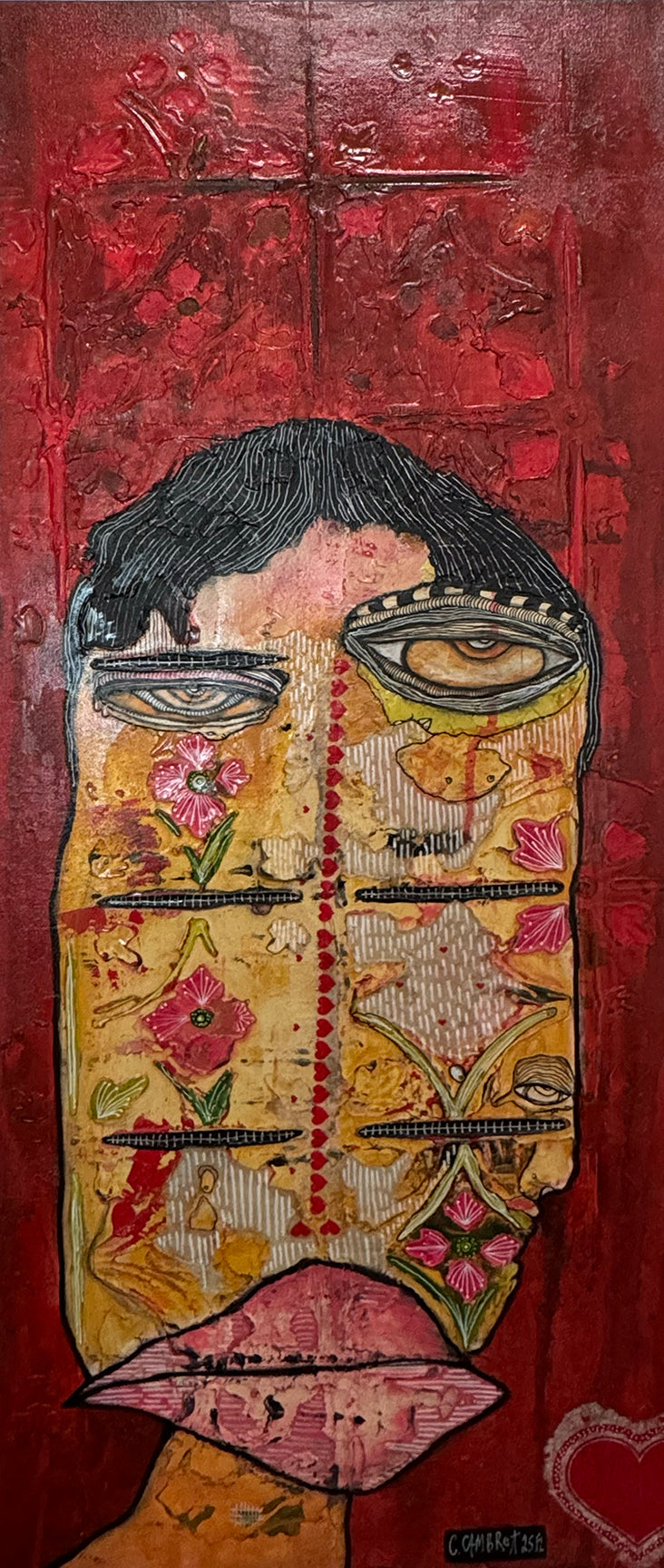 Original Fine Art "The Warrior" heavily textured