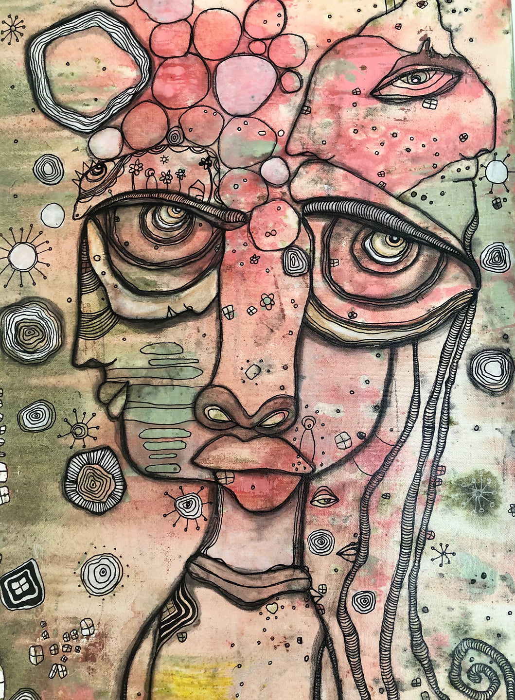 Original Mixed Media Fine Art on Canvas 'Waiting'